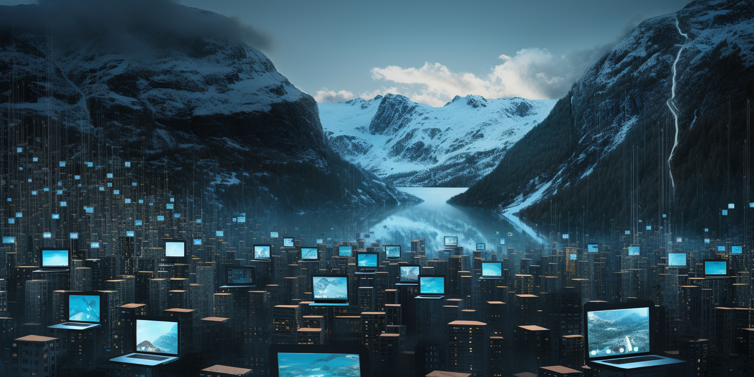 Digital_art_with_hundreds_of_computers_popping_up_in_a_Norwegian_landscape